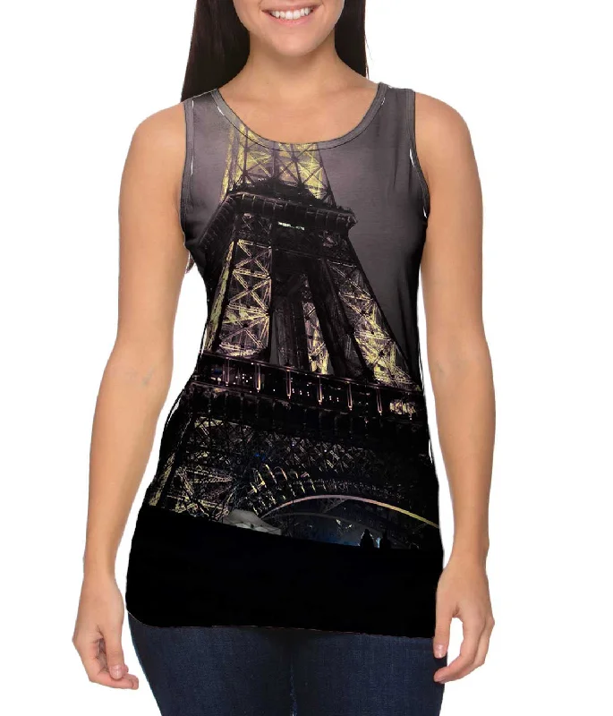 Women's Longline Tank Tops with Abstract PrintsEiffel Tower At Night