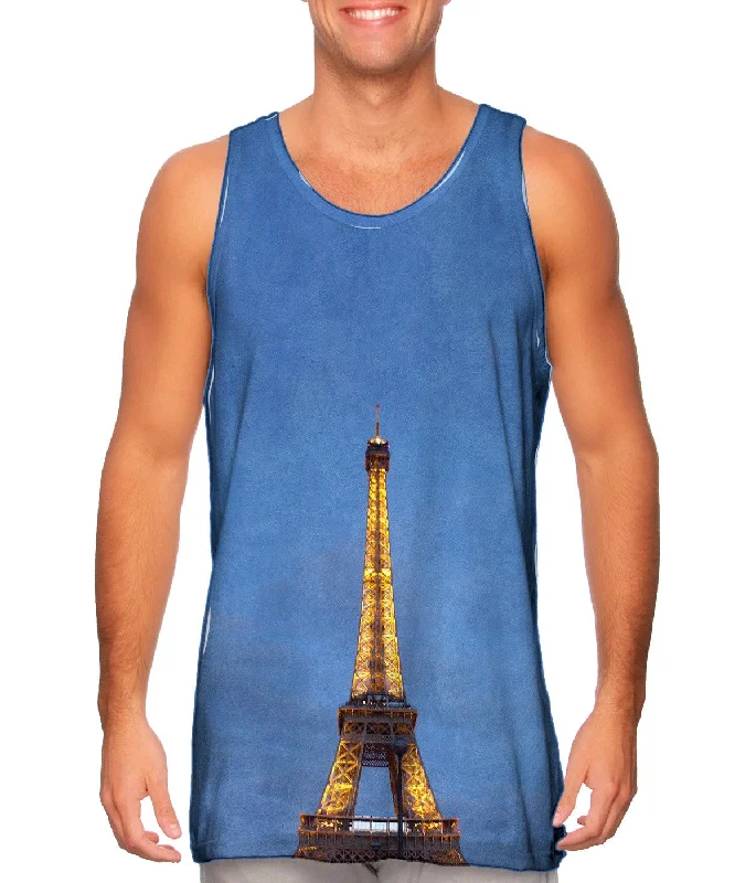 High - Neck Women's Silk Blend Tank Tops for a Luxurious FeelEiffel Tower