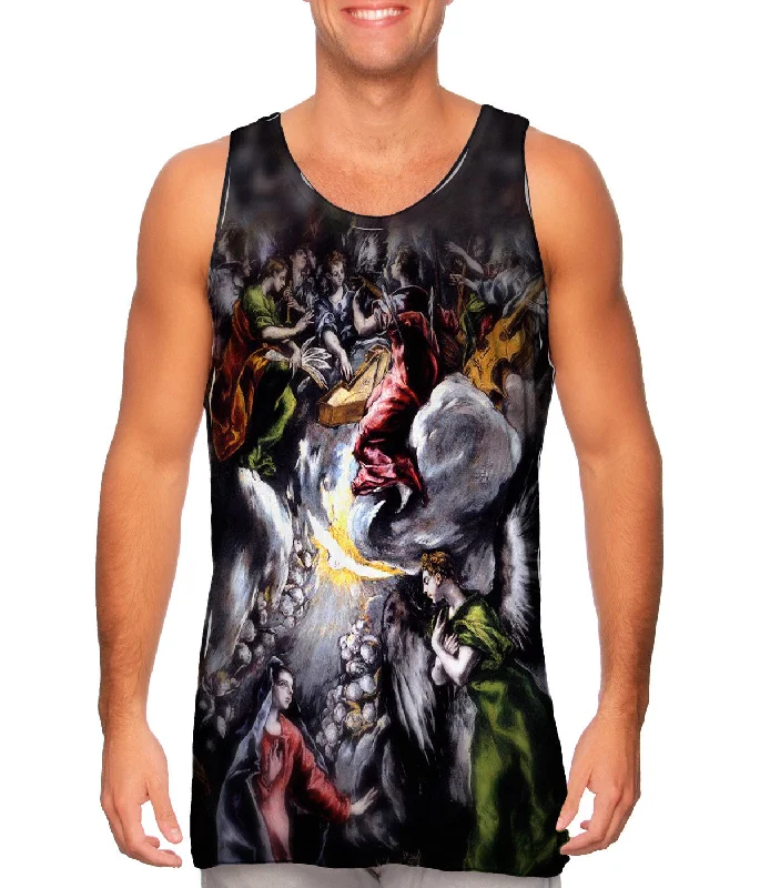 Plus Size Women's Glitter - Trimmed Tank Tops for Party NightsEl Greco - "The Annunciation" (1599) Plus Size Women's Glitter - Trimmed Tank Tops for Party NightsEl Greco - "The Annunciation" (1599)