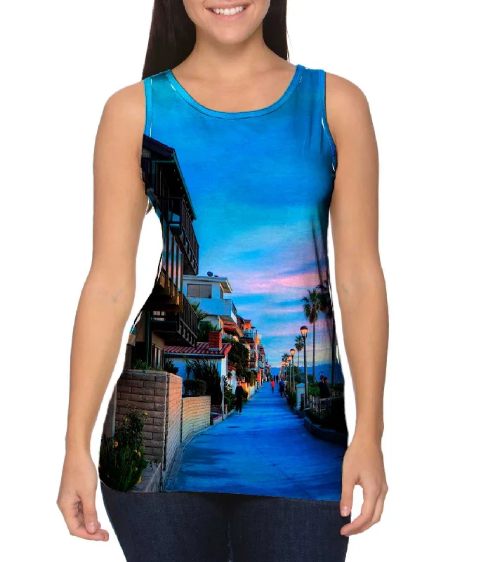 V - Neck Women's Moisture - Wicking Tank Tops for RunningEl Porto Coast