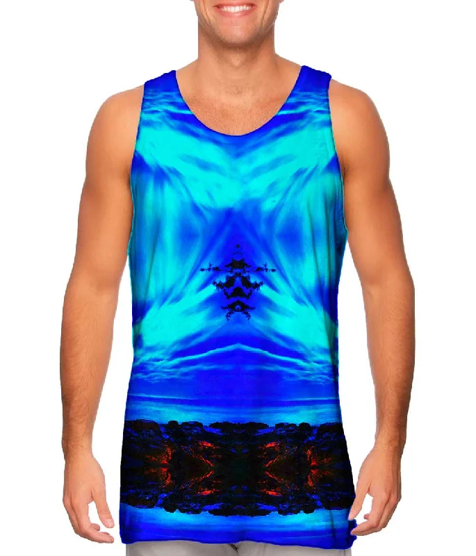 Halter Neck Women's Modal Blend Tank Tops for ComfortElectric Moonlight Shadows