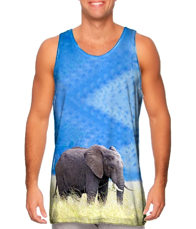 V - Neck Women's Moisture - Wicking Tank Tops for RunningElephant In Tall Grass