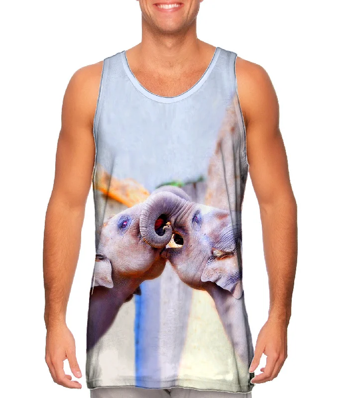 Plus Size Women's Ruffled Hem Tank Tops with Floral PrintsElephant Kiss