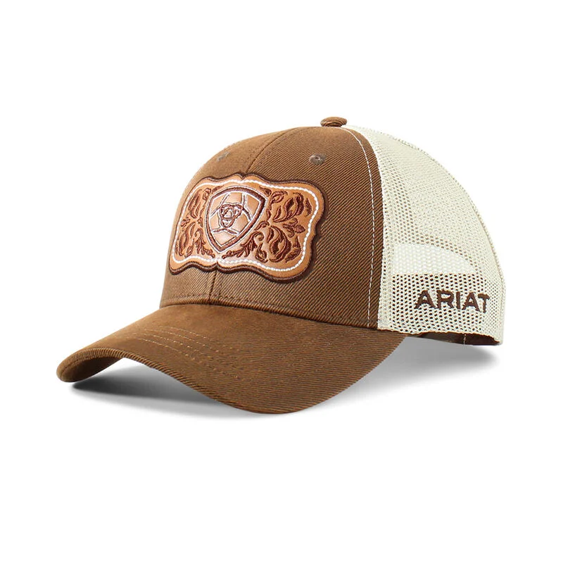 Floral Leather Patch Cap