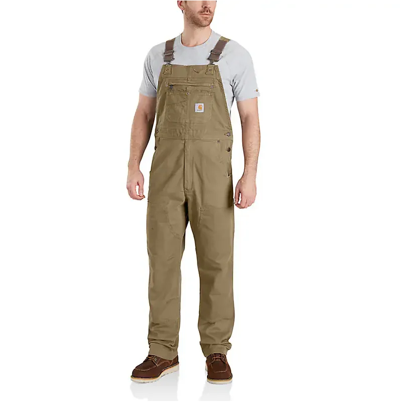 Rugged Flex Relaxed Fit Canvas Bib Overall - gravel