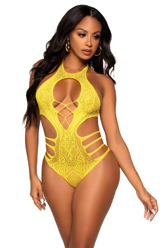 Mesh Bodysuits for a Bold and Edgy Fashion StatementSeamless Lace Cut Out Strappy Bodysuit Mesh Bodysuits for a Bold and Edgy Fashion StatementSeamless Lace Cut Out Strappy Bodysuit