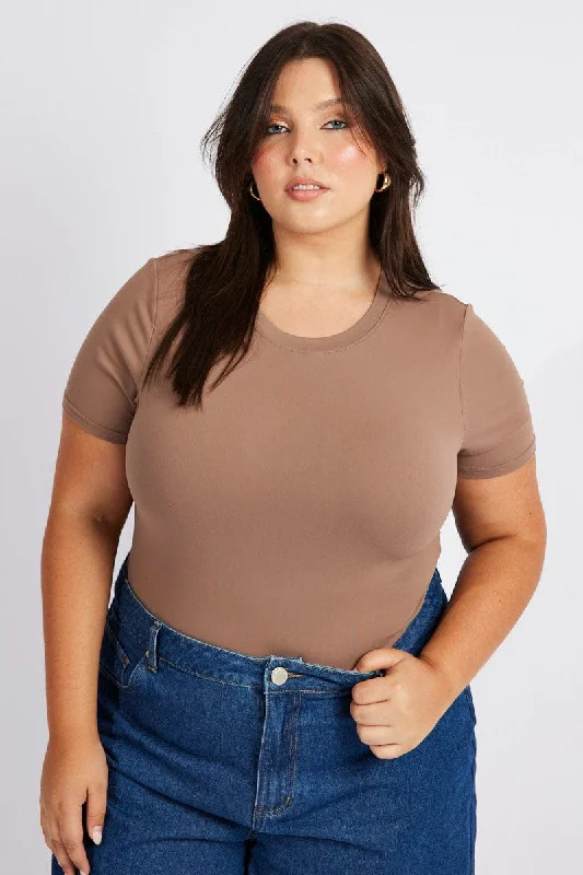 Organic Cotton Bodysuits for an Eco - Friendly and Comfortable OptionBrown Bodysuit Short Sleeve Crew Neck Supersoft Organic Cotton Bodysuits for an Eco - Friendly and Comfortable OptionBrown Bodysuit Short Sleeve Crew Neck Supersoft