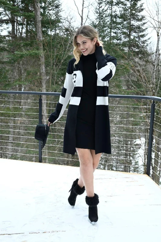 Long - sleeved cover ups for added sun protection and warmthFrank Lyman Cardigan 223414U Black/Off-White Long - sleeved cover ups for added sun protection and warmthFrank Lyman Cardigan 223414U Black/Off-White