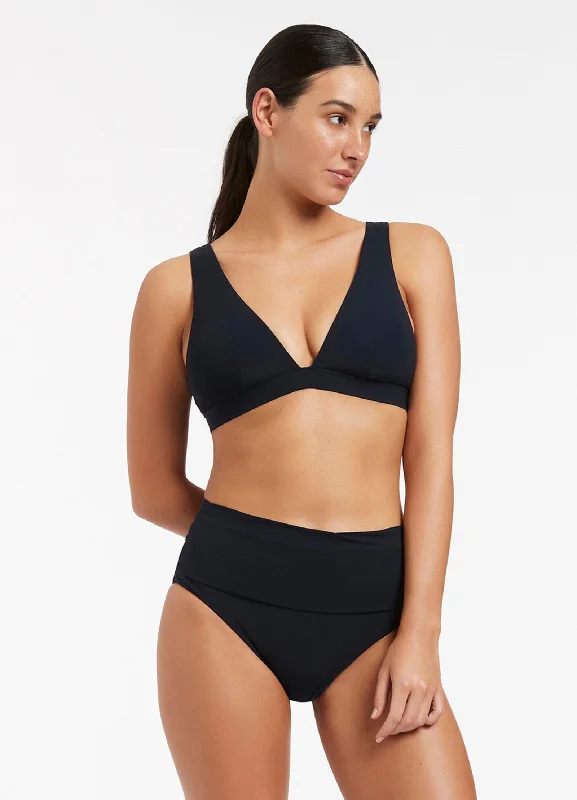 UV - protection bikini for safe sun exposure during beach daysJetset Fold Down High Waisted Bikini Bottom - Deep Navy UV - protection bikini for safe sun exposure during beach daysJetset Fold Down High Waisted Bikini Bottom - Deep Navy