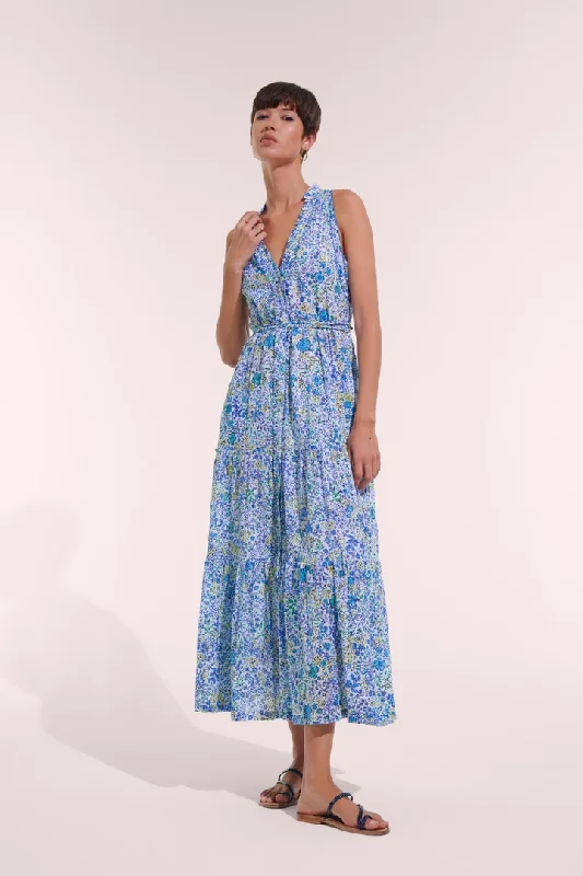 Long Dress Nana White Blue Nature