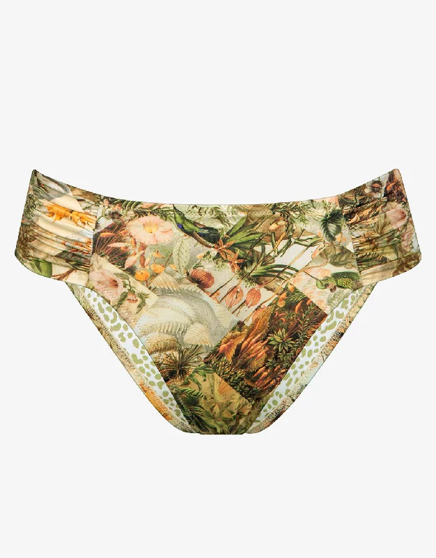 Tie - side bikini bottoms for an adjustable and stylish fitLush Utopia Ruched Side Bikini Pant - Botanical Camo Tie - side bikini bottoms for an adjustable and stylish fitLush Utopia Ruched Side Bikini Pant - Botanical Camo