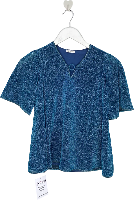 Striped cotton - blend cover ups for a classic and casual beachwearOséree Blue Glitter V Neck Cover Up Dress 2 -4Years Striped cotton - blend cover ups for a classic and casual beachwearOséree Blue Glitter V Neck Cover Up Dress 2 -4Years