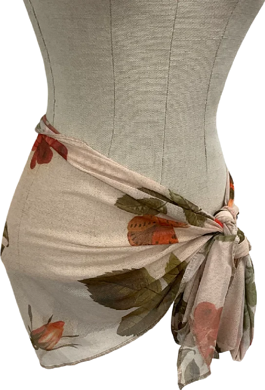Plus - size floral print cover ups for a stylish beach lookPrettyLittleThing Beige Cream Vintage Floral Mesh Mini Beach Sarong UK 10 Plus - size floral print cover ups for a stylish beach lookPrettyLittleThing Beige Cream Vintage Floral Mesh Mini Beach Sarong UK 10