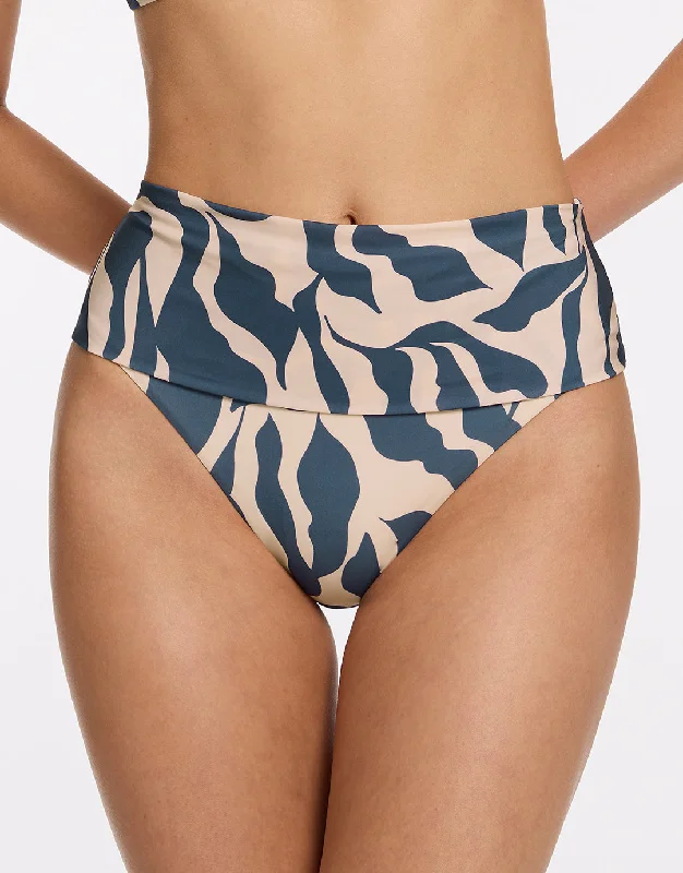 Long - line bikini top for added support and a fashionable lookSereno Fold Bikini Pant - Steel Blue Long - line bikini top for added support and a fashionable lookSereno Fold Bikini Pant - Steel Blue