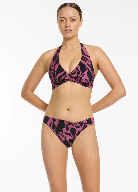 Sereno Twist Front Hipster Bikini Bottom - Mauve