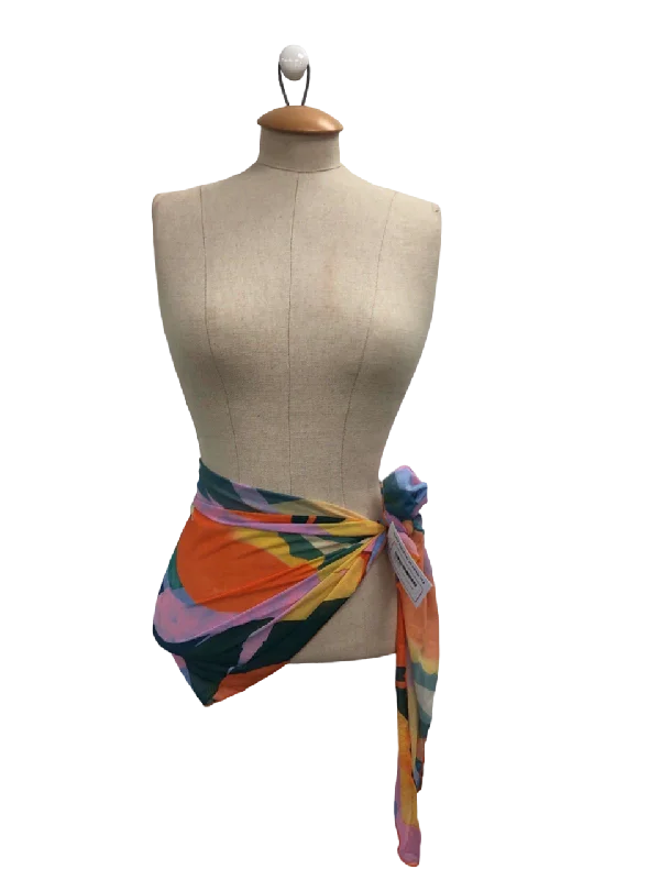 Petite - fit cropped linen cover ups for a breezy summer strollMulticolour Sheer Sarong UK M Petite - fit cropped linen cover ups for a breezy summer strollMulticolour Sheer Sarong UK M