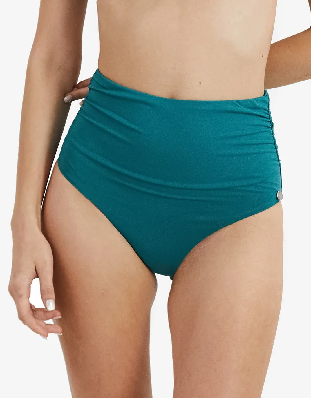 Ruched bikini with fabric gathers for a slimming effectSolid Chara Bikini Pant - Deep Jungle Ruched bikini with fabric gathers for a slimming effectSolid Chara Bikini Pant - Deep Jungle