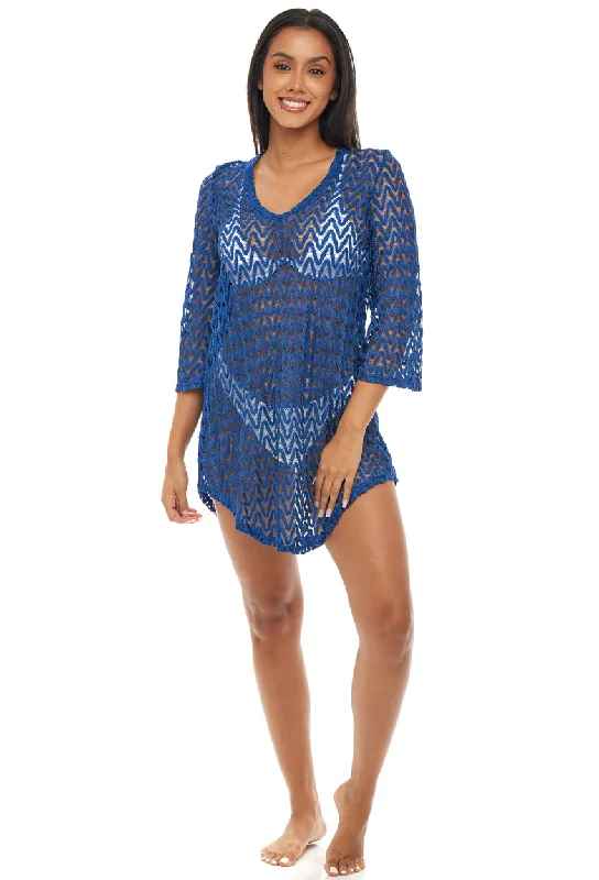 Round - neck cover ups for a classic and simple lookV-NECK BELL SLEEVE TUNIC - APEX
