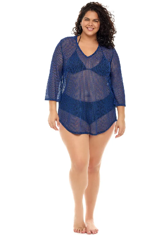 Maxi - length cover ups for a dramatic and elegant beach lookV-NECK BELL SLEEVE TUNIC - BONDI - PLUS SIZE Maxi - length cover ups for a dramatic and elegant beach lookV-NECK BELL SLEEVE TUNIC - BONDI - PLUS SIZE